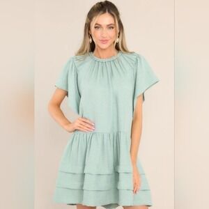 Entro Mini Dress Blue Green Womens Size Small NWT